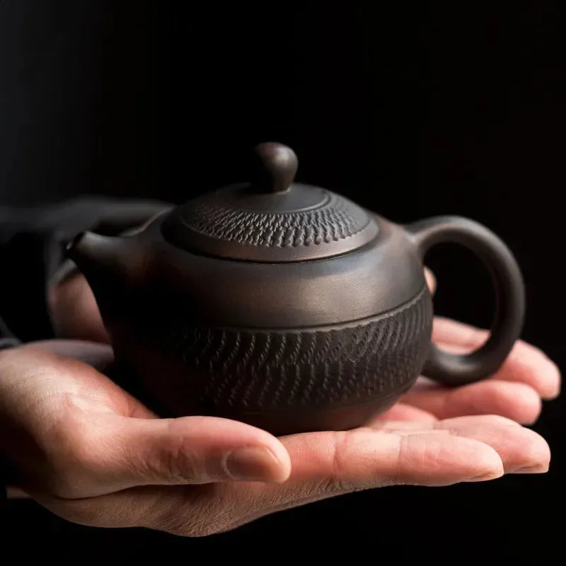 Purple Pottery Pot Ceramic Kung Fu Teapot Handmade Teapot Small Teapot Tea Kettle 240726