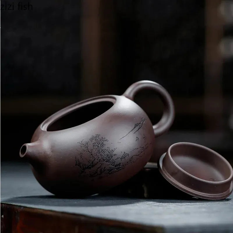 Yixing Purple Clay Teapot 420ml Teapot Tea Kettle Tea Maker Coffee Table Tea Making Tool Teaware Handmade Teapots Tea Pot Gift 240726