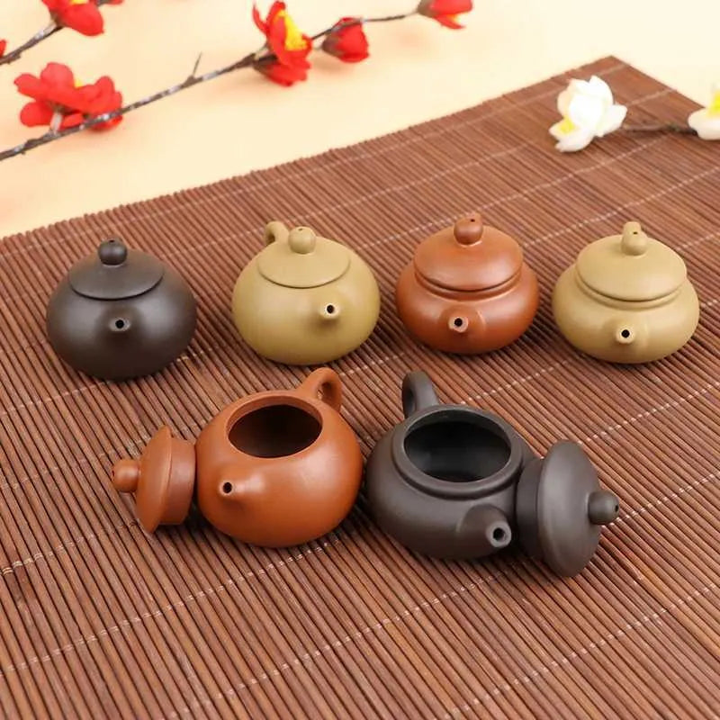 1Pc Purple Clay Finger Teapot Tea Pet Pocket Tea Set Ornaments Tea DecorationXJ240814