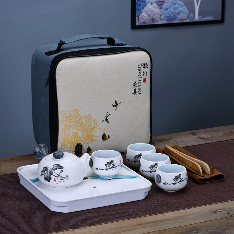 hot sell ceramic exquisite suit teapot tea cups a tea sets chinese kung fu travel tea set drinkware