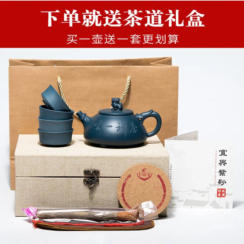 ore tianqingni Zisha teapot master Lvquan handmade Republic of China Green Clay Ladybug Teapot Tea Set dragon teapot