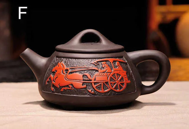 sale Purple clay teapot,Traditional Chinese Tea pot Dragon and Phoenix kettle Premium tea,purple kungfu tea set 210621