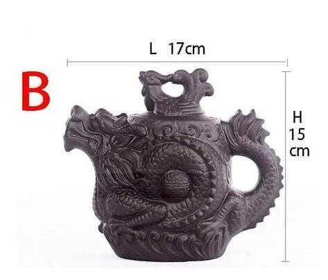 sale Purple clay teapot,Traditional Chinese Tea pot Dragon and Phoenix kettle Premium tea,purple kungfu tea set 210621