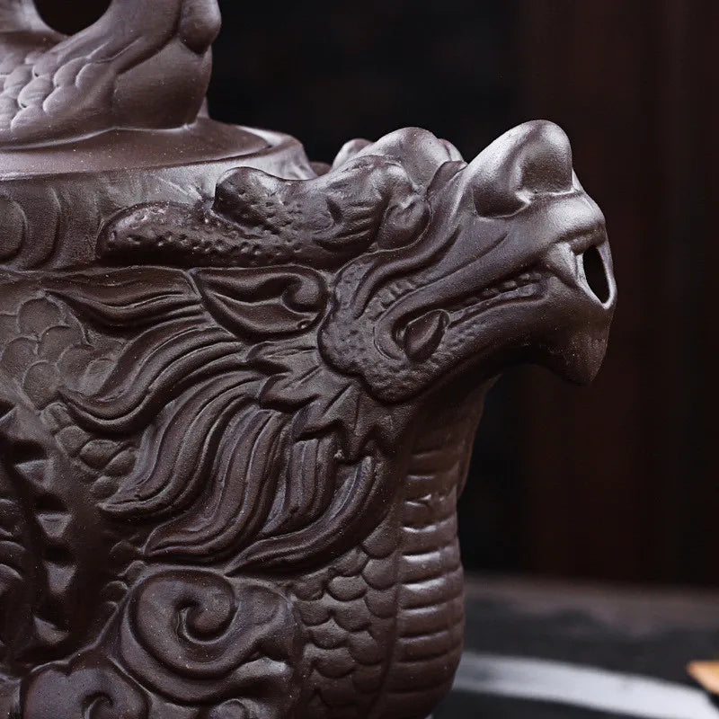 Ceramic Teapot Traditional Chinese Tea Pot Dragon and Phoenix Kettle Premium Tea Infuser Purple Clay Tea Set Promotion