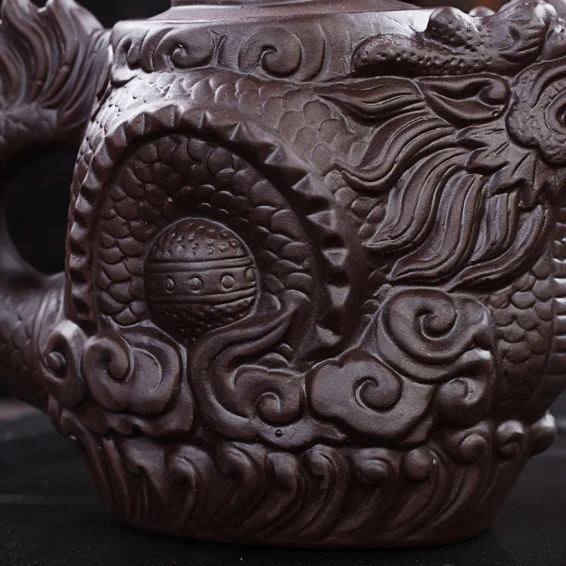 Ceramic Teapot Traditional Chinese Tea Pot Dragon and Phoenix Kettle Premium Tea Infuser Purple Clay Tea Set Promotion