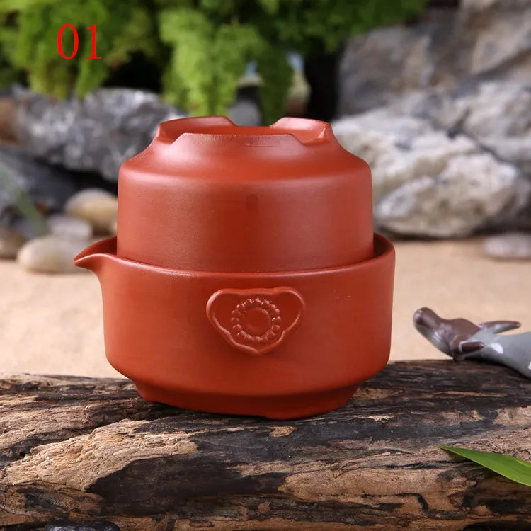 China Zisha teapot 1 teapot 1 cup Kung Fu tea set suits office travel portable tea sets Kung Fu teapot tea cups accessories203t