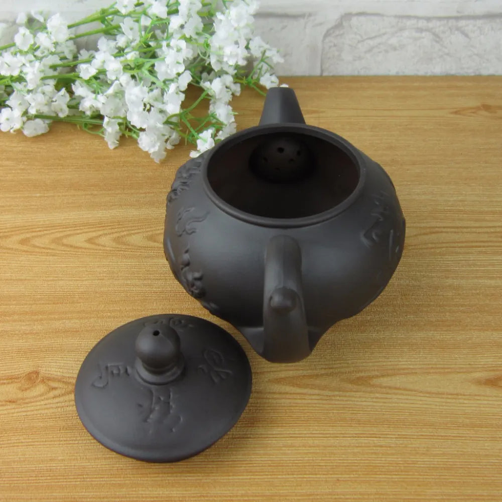 340ml teapot tea set kettle kung fu teapot Chinese Dragon and Horse Purple Clay Pot Black and Red Tea Service2482