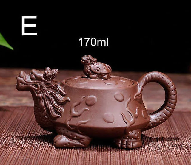 sale Purple clay teapot,Traditional Chinese Tea pot Dragon and Phoenix kettle Premium tea,purple kungfu tea set 210621