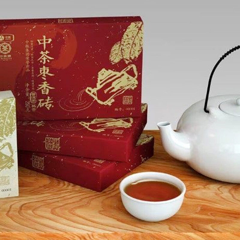 250g CHINATEA Jujube Fragrant Brick Pu'er Tea Zhong Cha Yunnan Ripe Puer Tea