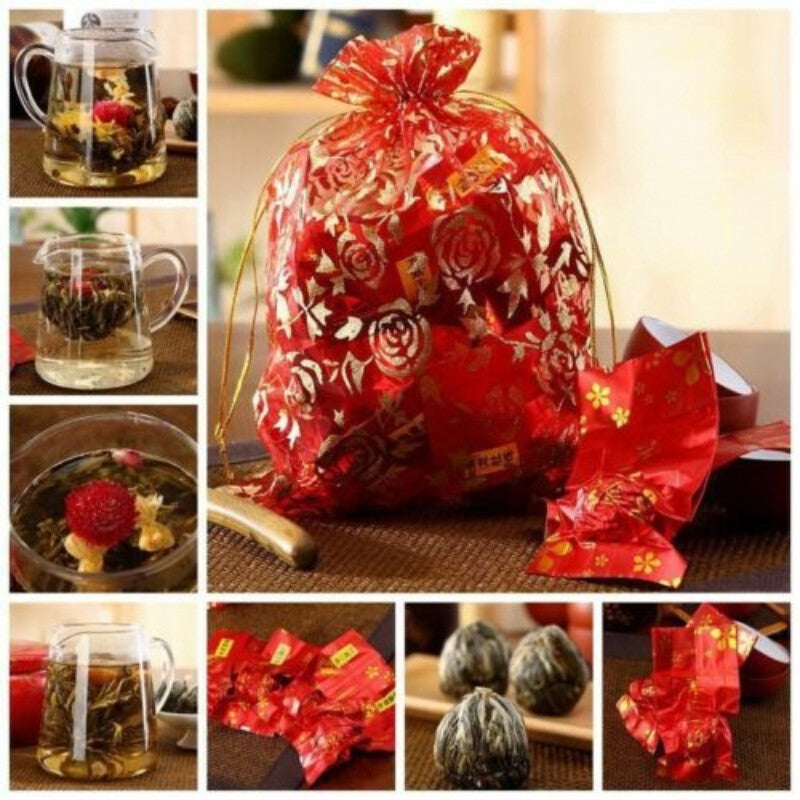 Chinese Blooming Flower Tea Natural Handmade 20 Pcs Flower Tea Ball Herbal Tea