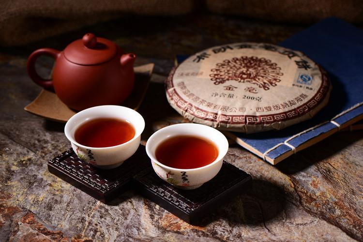 Brown Jinmao Gong Cake Yunnan Puerh Tea Ripe Pu-erh Tea Organic Pu'er Black Tea