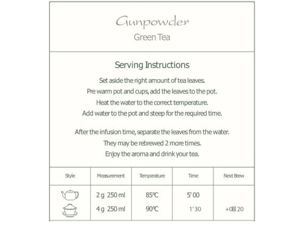 Gunpowder Green Tea from China - Heaven Tea - Pellet Tea - Zhu Cha Zhucha 100g