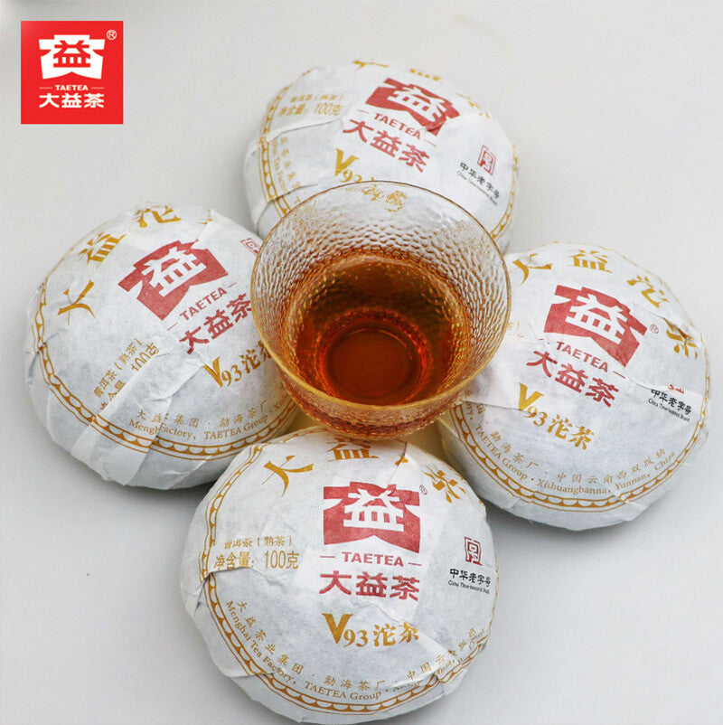 TAETEA Chinese Yunnan Ripe Pu'er Tuo Tea V93 Shu Pu'er Tuocha Specialty Tea 100g