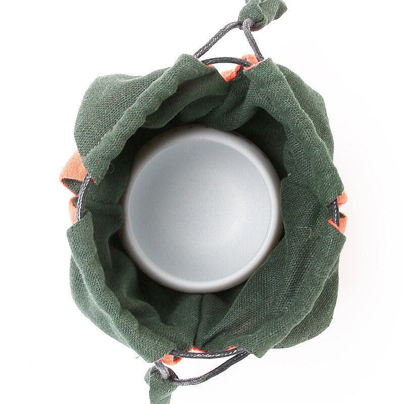 Tea Cup Drawstring Bag Travel Teaware Storage Pouch Portable Collect Teacup Bag
