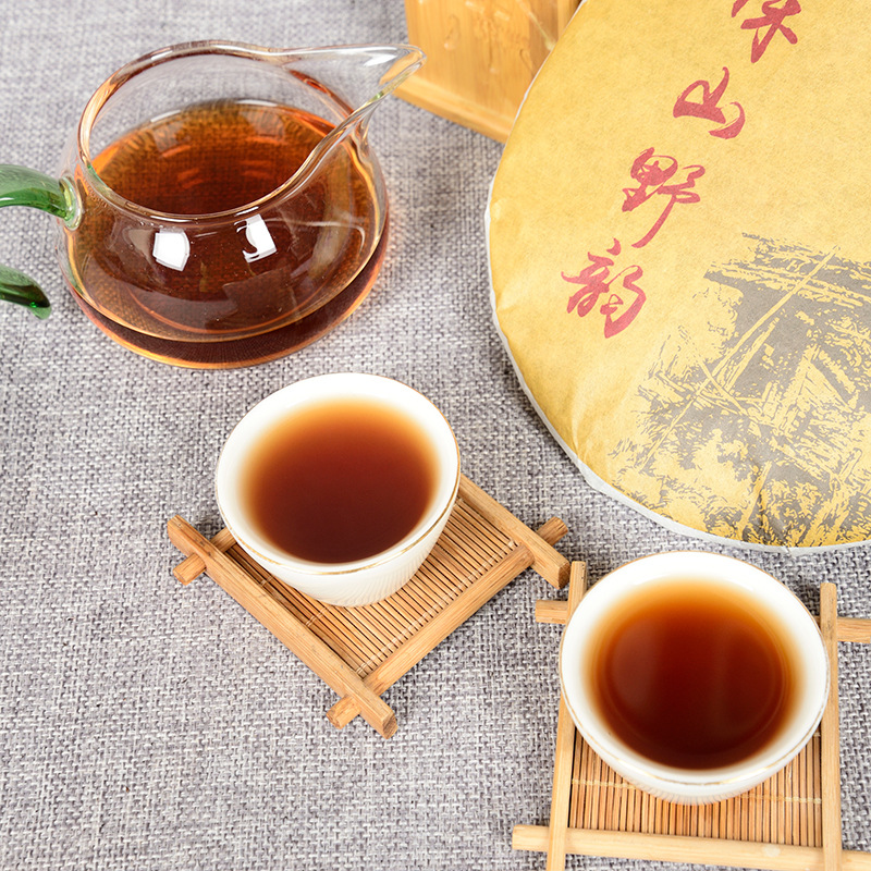 Seven Cakes Tea 357g Ripper Tea Pu'erTea Yunnan Tea Deep Mountain Wild Rhyme Rib-