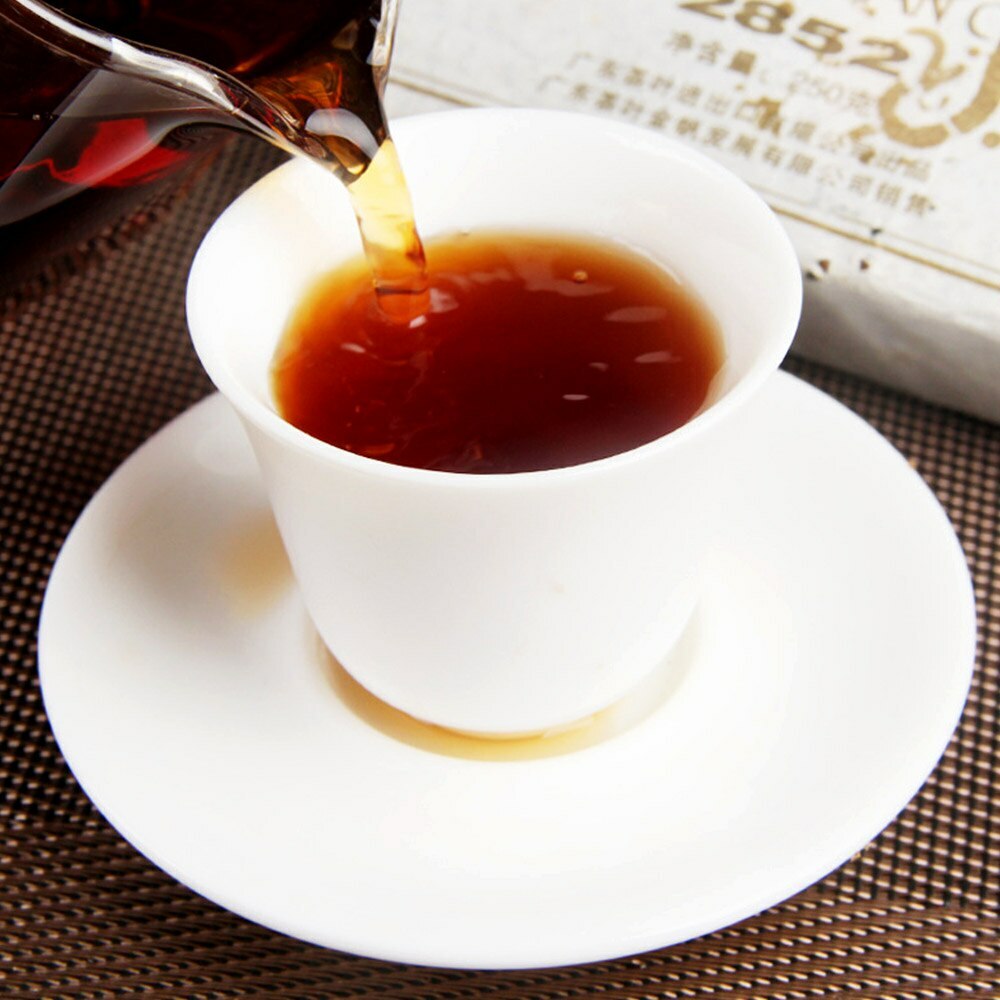 250g 2852 Ripe Puer Tea Brick Top Golden Sail Puerh Tea MengHai Cooked Puerh Tea