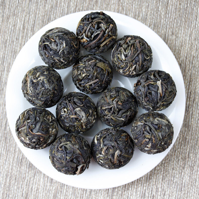 Dragon Pearl Tea Raw Pu-erh Tea White Moonlight White DianhuoTea From 10 pcs.