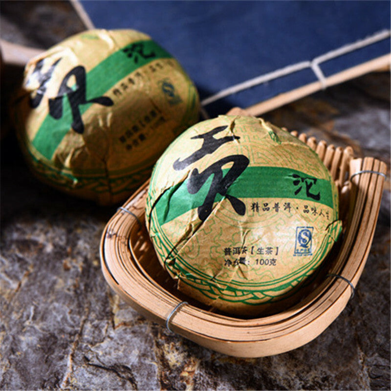 100g Yunnan Old Tea Tree Puer Tea Shen Pu'er Tea Cake cha Pu-erh Green Tea Cakes