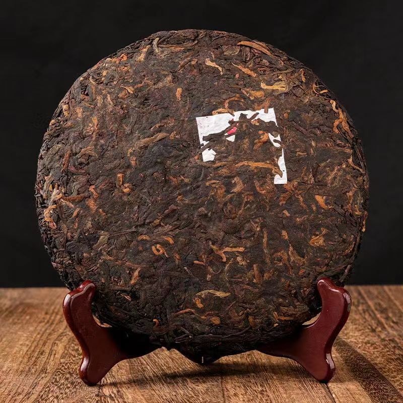 714g Yunnan Ripe Puerh Tea 2009 Banzhang Cooked Pu-erh Tea Cake Qizi Pu'er Tea