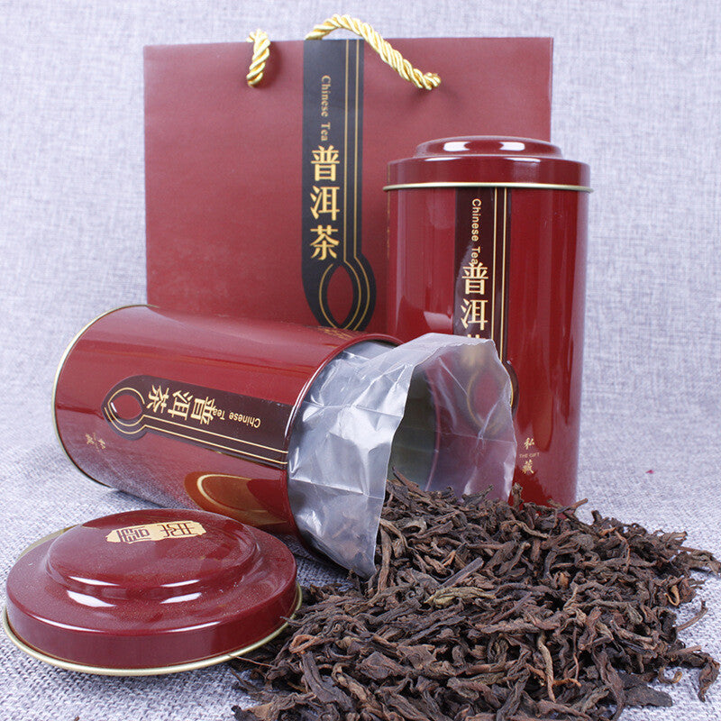 Big Leaf 90's Puerh Tea Ripe Tea Leaves Changxiang Menghai Ripe Tea 100g*2 cans
