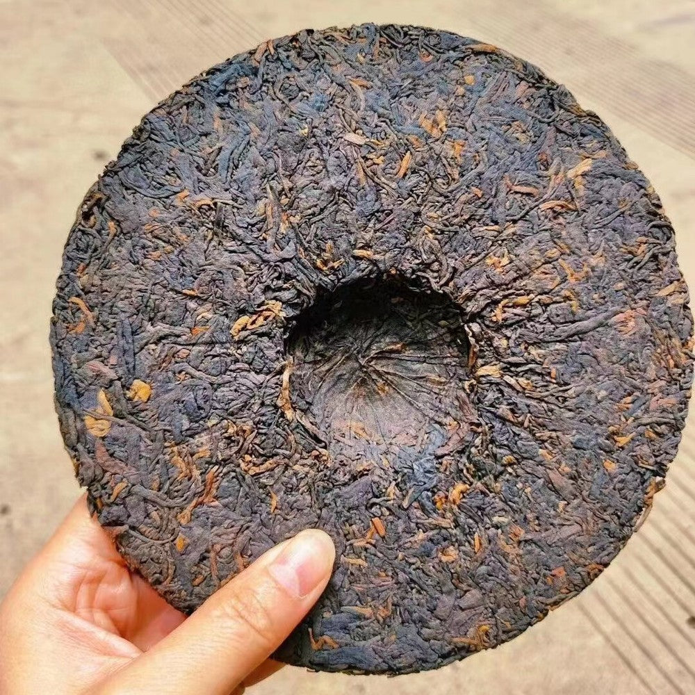 357g Yunnan Old Pu-erh Ripe Tea Cake 1990 Da Xue Shan Aged Pu'er Tea Puerh Tea