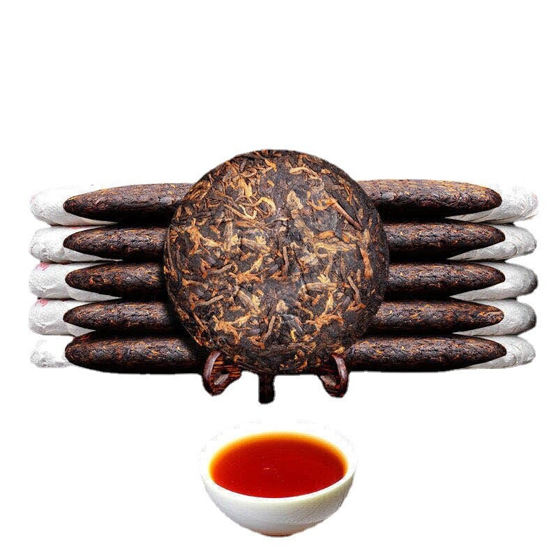 Pu'er Tea Cake Cooked Tea Cake Class Seal Golden Bud Cake Palace Puerh Tea 357g