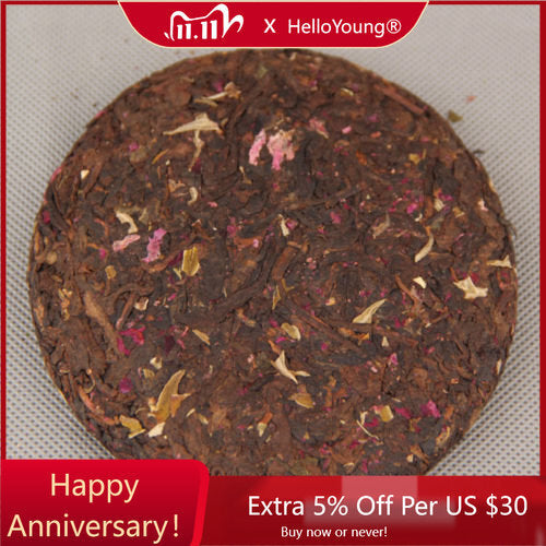 Rose Flavored Tea Healthy Pressed Tea Yunnan Organic Ripper Puer Tea100g-
