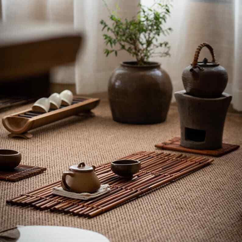Handmade Bamboo Tera Mat|Tea Coasters|Tea Cushion|Tea Table|Tea Accessories