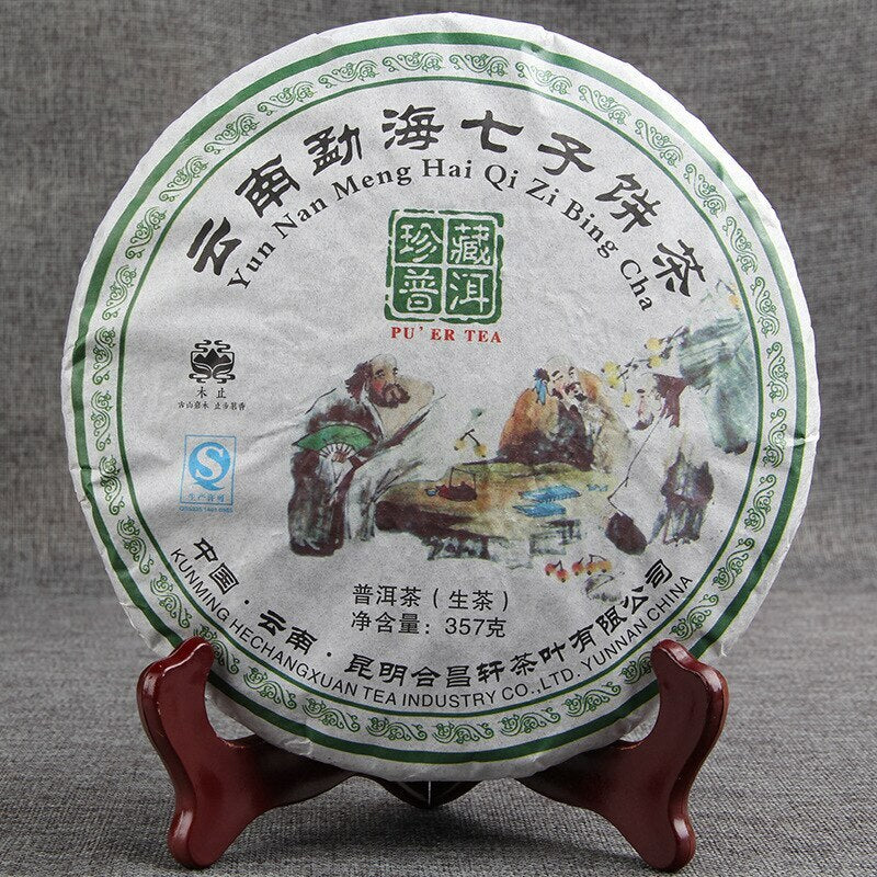 Collection Tea Puer Tea Cake 357g Yunnan Menghai Qizi Ancient Tree Puer Tea