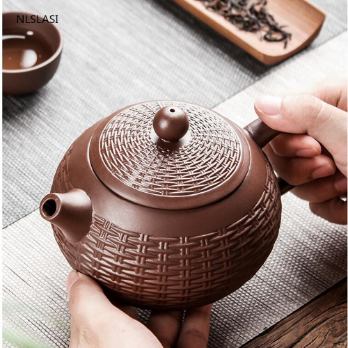 Chinese Yixing Tea Pot Purple Clay Xishi Filter Teapot Kettle Handmade Tea Set