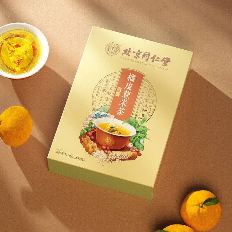 5g*30 Tongrentang Orange Peel And Barley Herbal Tea Orange Peel Job's Tears Tea