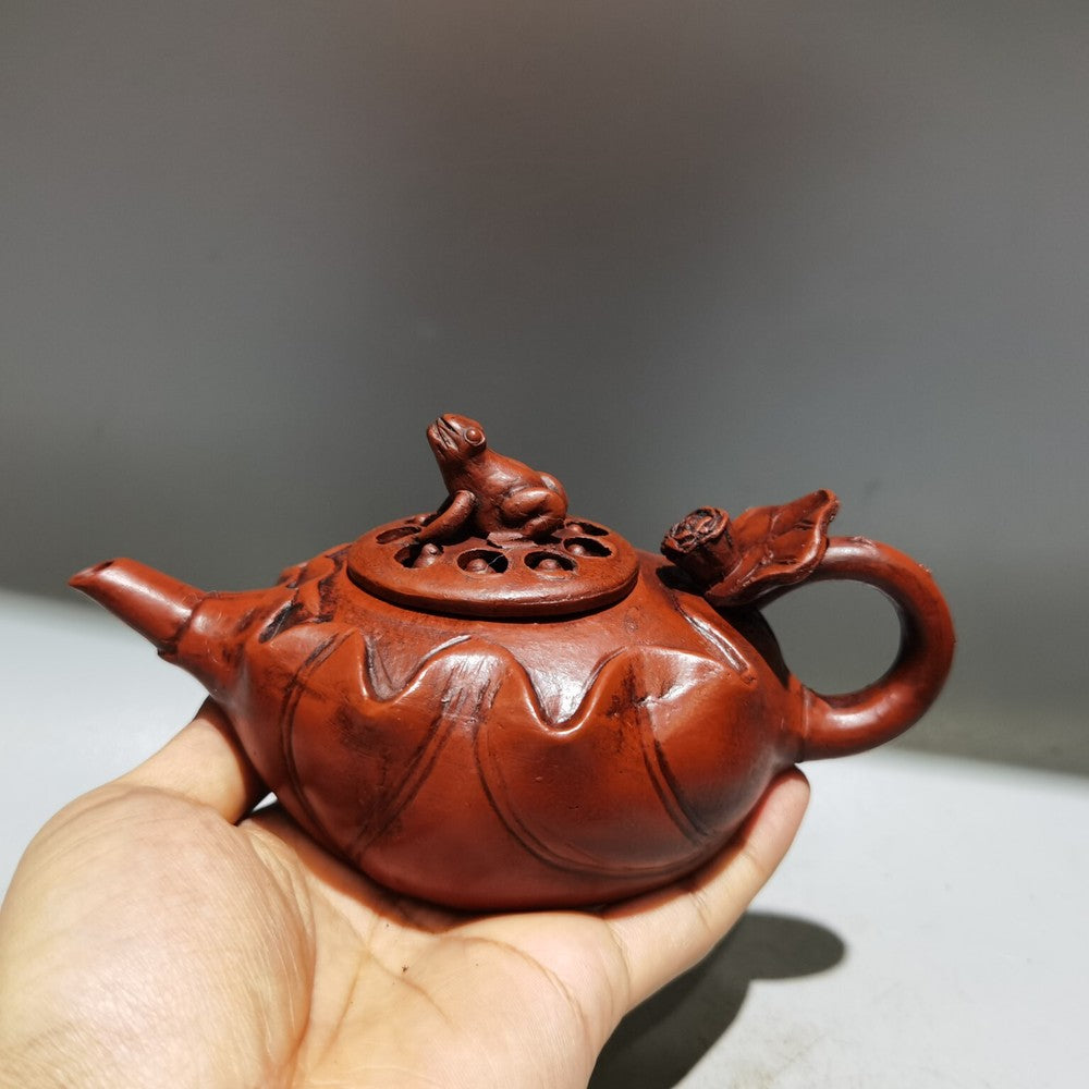 China yixing purple clay teapot tea set pot zisha ritual frog lotus seed teaware