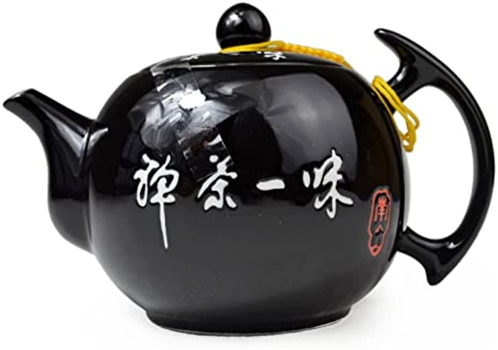 Porcelain Teapot 10oz Teacups Chinese gongfu tea wine set Ceramic Kettle Black