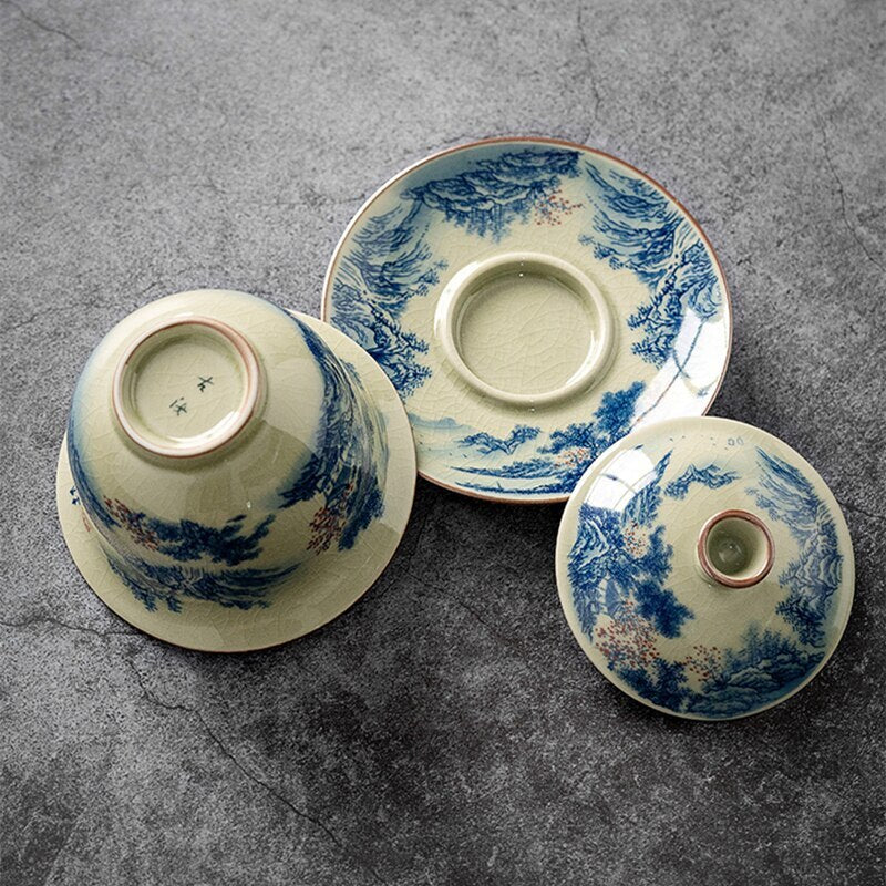 Puer Tea Ceramic Opening Gaiwan For Tea Tureen Teaware Cup Chinese Tea Bowls