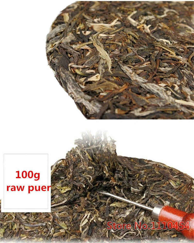 Health Yunnan Chinese Good Sheng Puerh Tea 100g Cha Puer Tea Cake Pu'er Tea-