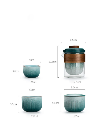 Ceramic Teapot Tea Cup Portable Travel Tea Set