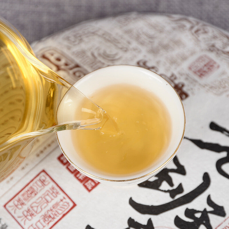 Ancient Tree Tea Spring Tea Qizi Cake Tea 357g LaoBanZhang Cake Tea Pu'erTea-