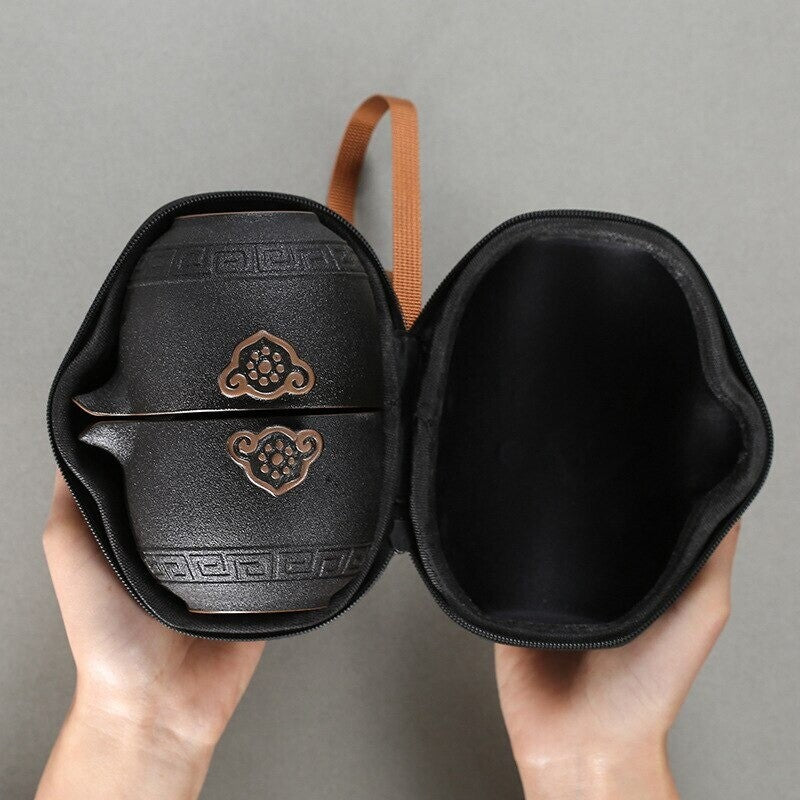 High Grade Chinese Tea Travel Set Ceramic Portable Teapot Porcelain Tea Ceremony