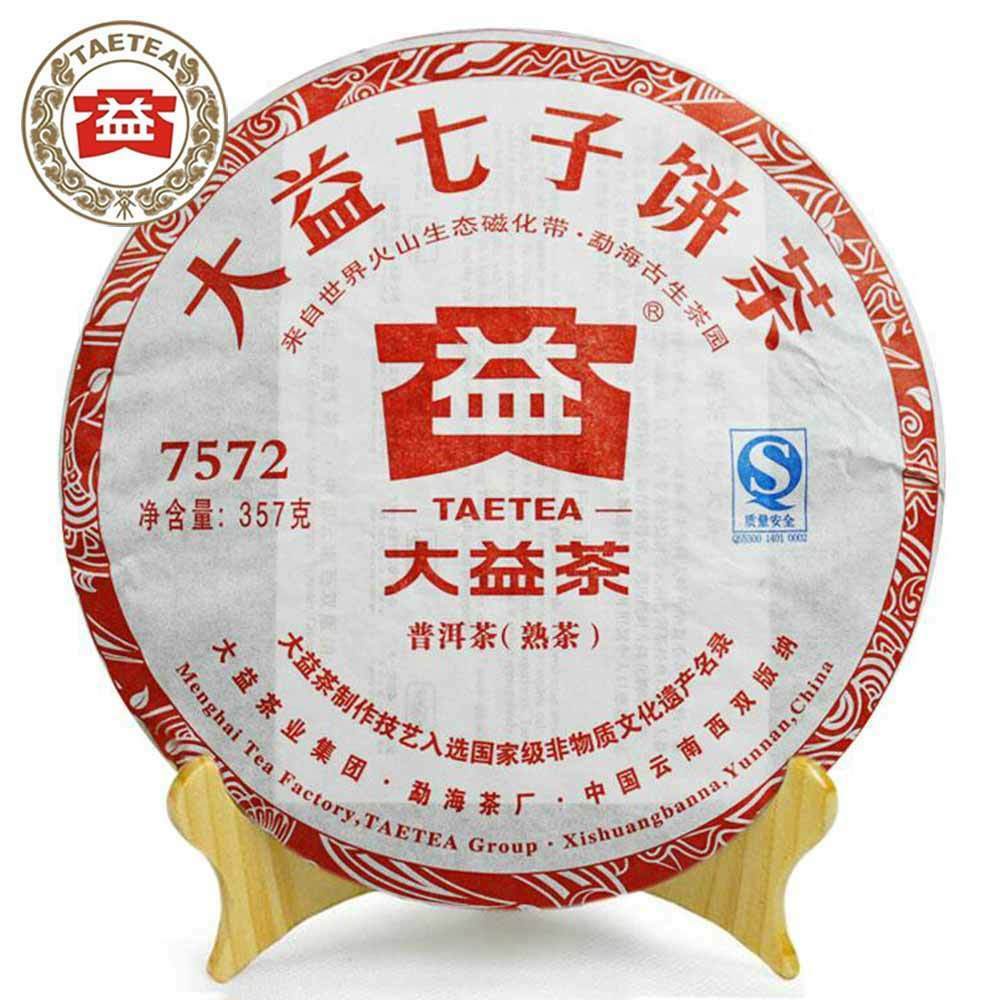 357g Ripe Puer Tea 2012 yr TAETEA 7572 (Batch 201) Dayi Shu Pu-erh Tea Cake