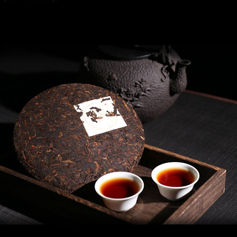 Spring Ripe Tea Yunnan Laobanzhang Pu'er Tea Ripe Tea 357g Puerh Cake Tea