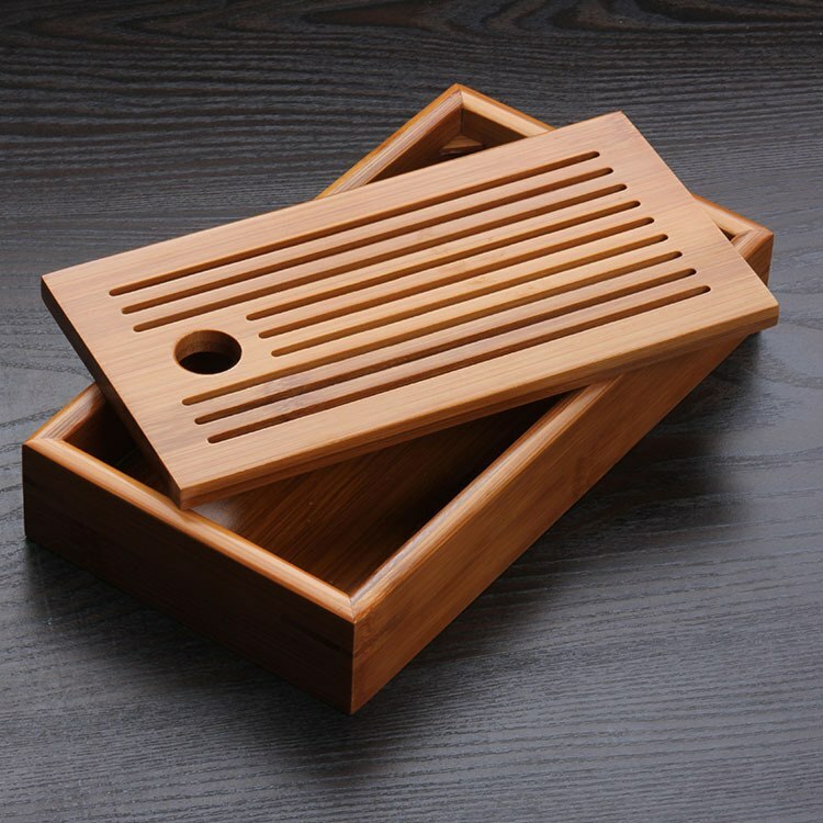 Chinese Bamboo Tea Tray Solid Bamboo Tea Board Kung Fu Tea Tools for Cup Tray
