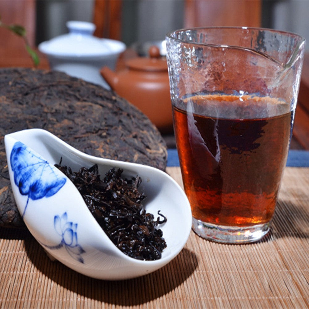 China Compress Natural Ripe Pu Erh Tea 357g Oldest Tree Puer Tea Puerh Tea Cake