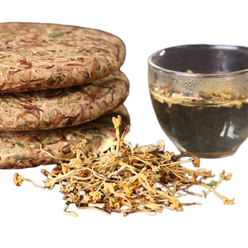 High Quality 200g Honeysuckle Tea Cake Squeezing Process Scented Tea Chinese Tea