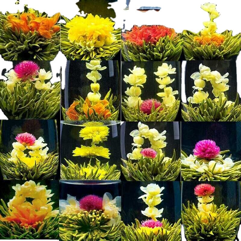 Flower Tea Flowering Tea Bullets Flowering Tea 130g 16 Types Handmade Flower-
