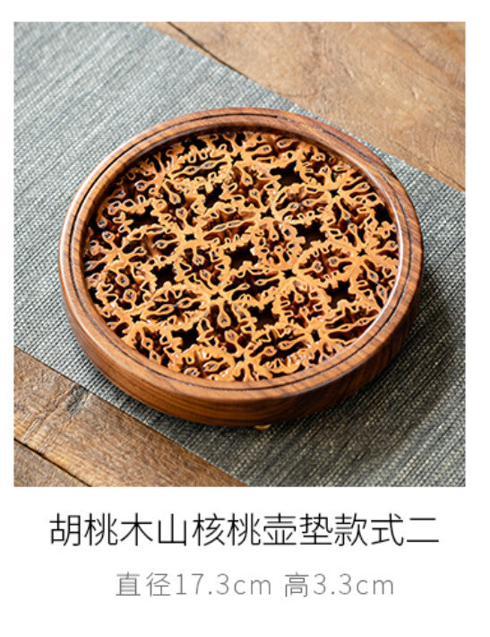 Walnut wood tea tray, handmade tea pot tray, kung fu tea accessories-