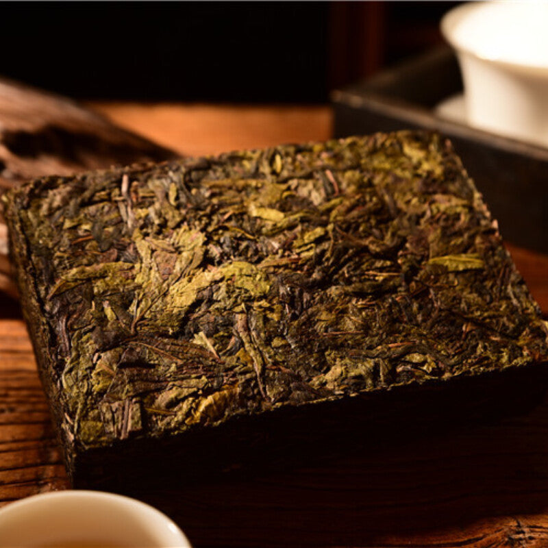 Pu-Erh Tea Ancient Tree Big Leaf Raw Tea Brick Green Tea Organic 500g Yunnan Old-