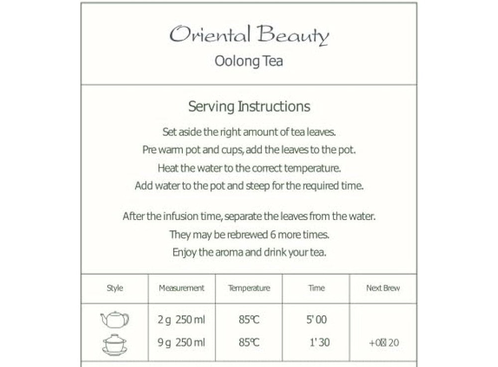 Oriental Taiwan Oolong Tea - Dongfang Meiren Tea - White Tip Oolong Tea - 50g