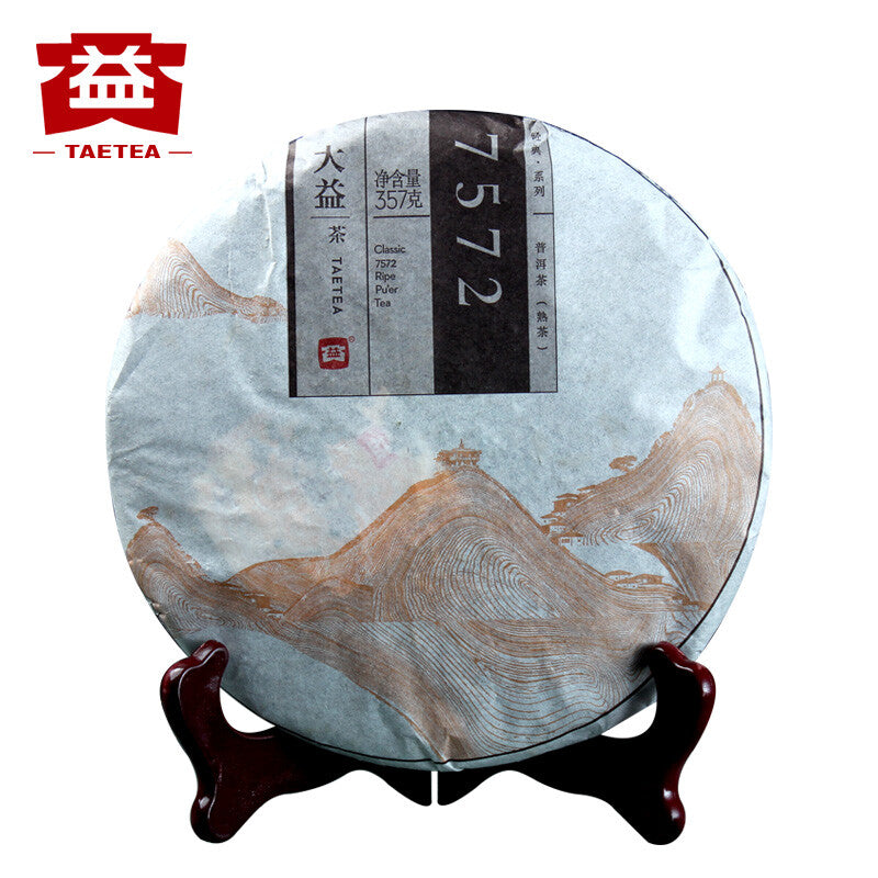 357g Classic 7572 Ripe Pu'er Tea Menghai Dayi Puer Tea Cake TAETEA Pu-erh