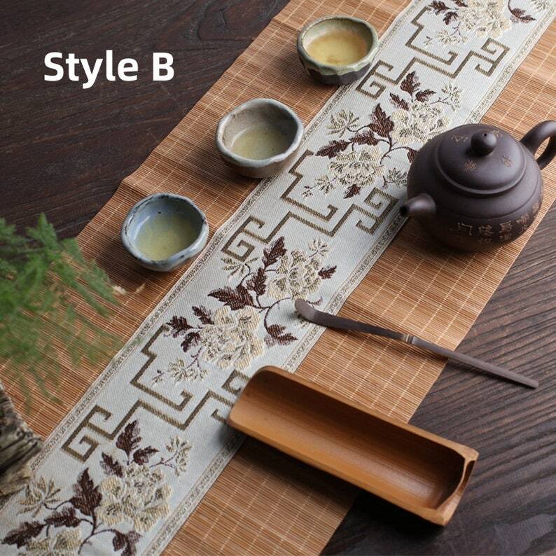 Bamboo Linen Tea Table Mats|Tea Cloth|Tea Runner|Tea Accessories