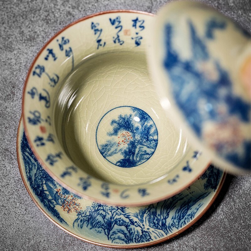 Puer Tea Ceramic Opening Gaiwan For Tea Tureen Teaware Cup Chinese Tea Bowls